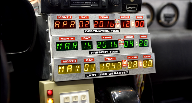 Back to the Future date selection console