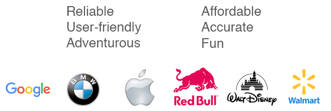 Brand values for major companies