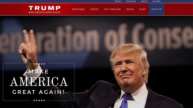 donald trump's website