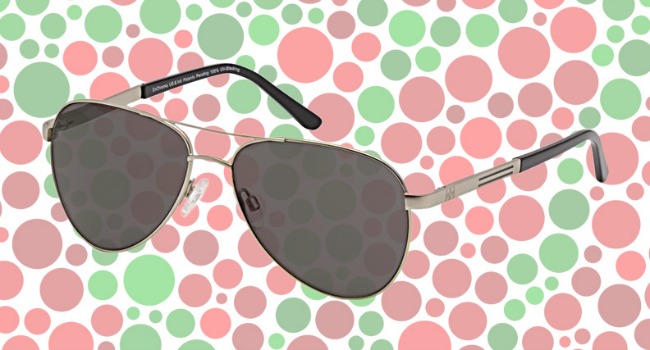 sunglasses on pink and green dots