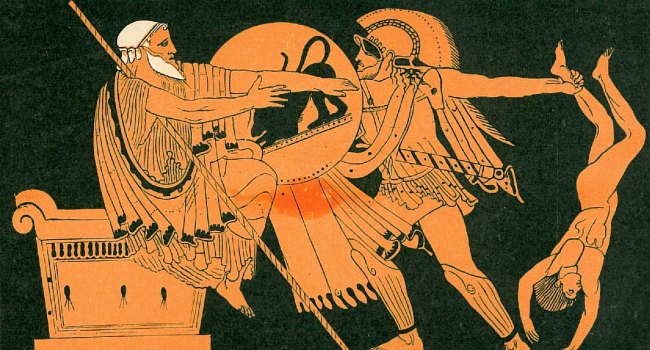 painting depicting Neoptolemos and Priamossohn