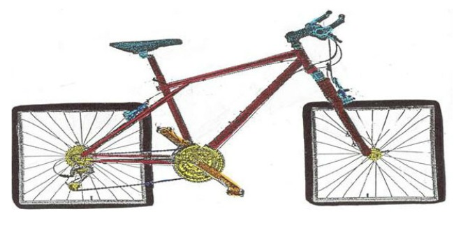 bicycle with square wheels