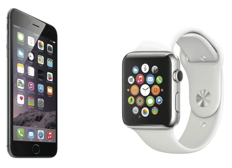 an iphone and an apple watch