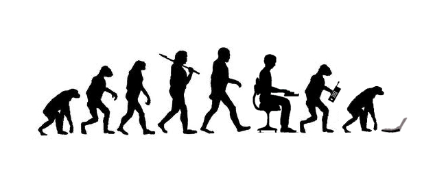 the evolution of man from ape to a man then back to ape