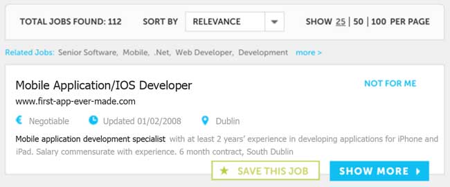 iOS job ad in 2008
