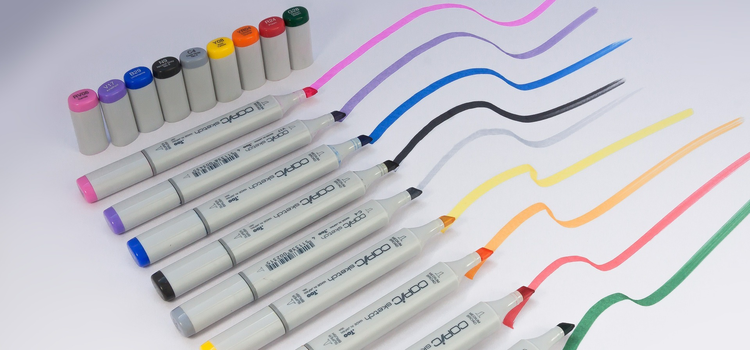 multi-coloured markers