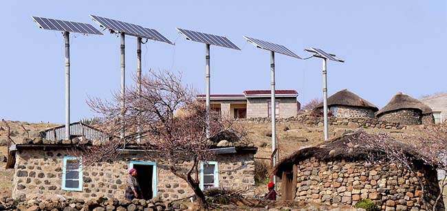 small houses with solar panels